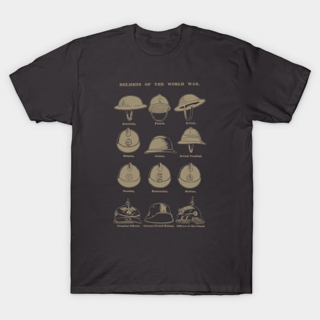 Helmets of the World War 1 T-Shirt by Distant War